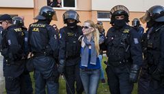 Protiromsk demonstrace v Budjovicch. Tem astnkm hroz obvinn