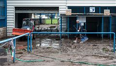 OBRAZEM: Stadion Liberce postihla zplava, zpas EL se ale odehraje
