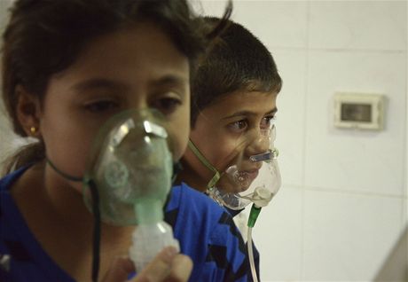 Pedmstí Damaku: dti zasaené chemickým útokem