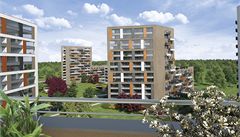 Vizualizace sídli�t� Javorová �tvr� developera Central Group v Horních M�cholupech.