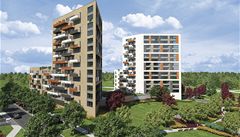 Vizualizace sídli�t� Javorová �tvr� developera Central Group v Horních M�cholupech.