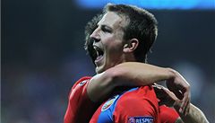 Plze� - Maribor. Darida slaví gól.