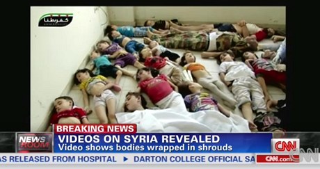 CNN vysílala zábry poízené po chemickém útoku na Damaek