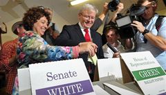 Australský ministerský p�edseda Kevin Rudd s man�elkou.