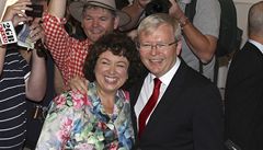Australský ministerský p�edseda Kevin Rudd s man�elkou.