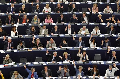 Hlasování Evropského parlamentu ve Štrasburku (ilustrační snímek).
