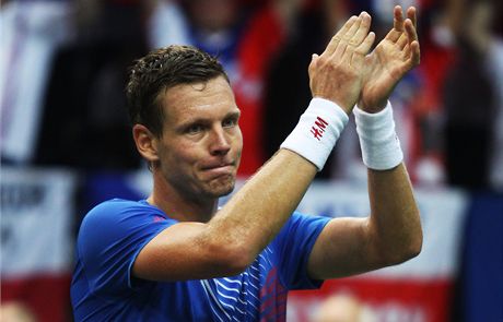 Tom Berdych vyhrl vodn semifinle Davis Cupu.