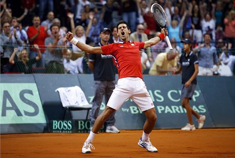 Novak Djokovi pi Davis Cupu.