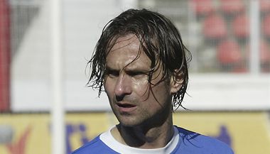 Bývalý český fotbalista Jiří Novotný v dresu Mostu.