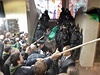 Demonstranti pi potyce s policií