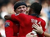 Rooney a Evra slaví vítzství.