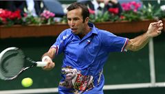 Radek tpánek pi semifinále Davis Cupu v Praze.