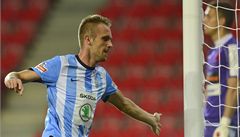 Slavia - Mladá Boleslav. uk slaví gól.