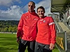 etí fotbalisté Freiburgu Pavel Krma (vlevo) a Václav Pila