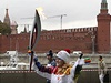 Olympijský ohe v Moskv.
