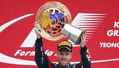 Nmecký pilot formule 1 Sebastina Vettel z Red Bullu vyhrál Velkou cenu v Koreji