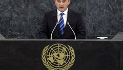 eljko Komi, souasný pedseda Pedsednictva Bosny a Hercegoviny, hovoí ped Valným shromádním OSN. 