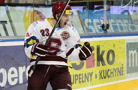 Sparta Praha - Pardubice. Útoník Sparty Luká Pech se raduje z gólu