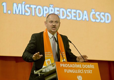 Statutární místopedseda SSD Michal Haek vystoupil na programovém shromádní strany.