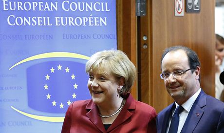 Nmecká kancléka Angela Merkelová a francouzský prezident Francois Hollande