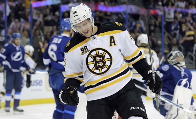eský hokejista Bostonu Bruins David Krejí