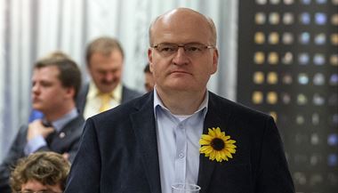 Daniel Herman ve volebním štábu KDU-ČSL.