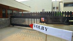 Volební místnost v Dillí. 