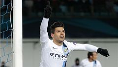 CSKA Moskva - Manchester City. Agüero slaví gól.
