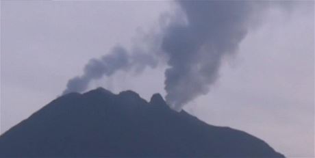 Erupce sopky Mount Sinabung.