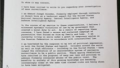 "íkat pravdu není zloin," tvrdí ve svém prohláení Edward Snowden
