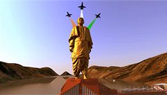 Socha indického bojovníka za nezávislost na Velké Británii Sardára Patéla má mit 182 metr,