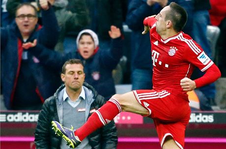 Radost fotbalisty Bayernu Mnichov Francka Ribéryho