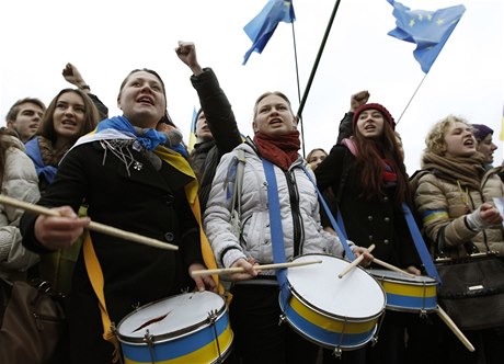 Protestující ukrajintí studenti
