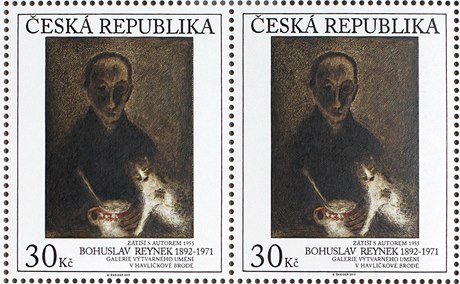 Nová známka s autoportrétem Bohuslava Reynka.
