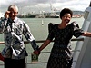 Nelson Mandela se svou tetí manelkou Graçou