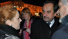 Ministr Kohout navtvil v Kyjev demonstranty, seel se i s Klikem