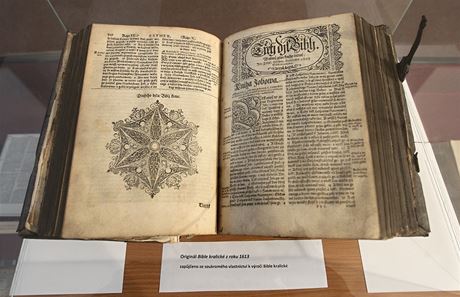 Originál Bible kralické, z výstavy  v Kralicích nad Oslavou.