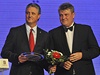 Kapitán daviscupového týmu Jaroslav Navrátil (vlevo) a prezident eského tenisového svazu Ivo Kaderka