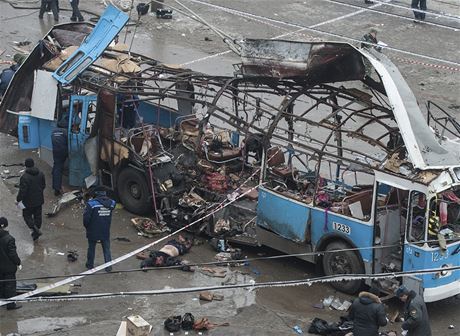 Následky teroristického útoku v ruském Volgogradu