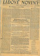 Titulní strana prvního vydání Lidových novin roku 1944.