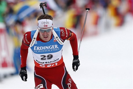 Norský biatlonista Svendsen.