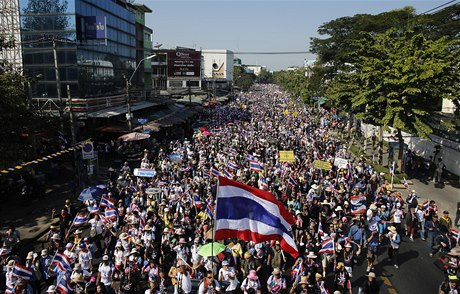 Protivládní protesty v Bangkoku. 