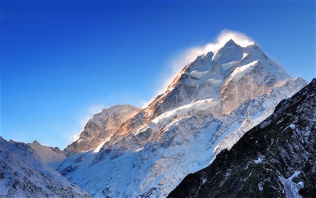 Nejvyí novozélandská hora Mount Cook.