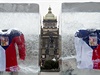 Na Václavském námstí v Praze byly 15. ledna vystaveny nové dresy eských hokejist pro zimní olympiádu v Soi.