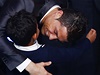 Cristiano Ronaldo na pedávání Zlatého míe za rok 2013 se svým synem