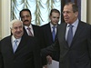 Syrský ministr zahranií Valíd Mualim (vlevo) se svým ruským protjkem Sergejem Lavrovem.