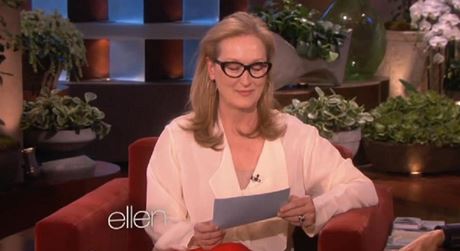 Maryl Streepová v poadu The Ellen show.