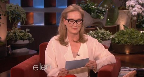 Maryl Streepová v poadu The Ellen show.