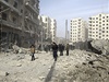 Rozbombardované Aleppo.