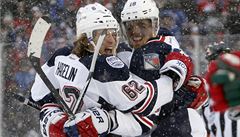 Gól! Hagelin a Staal se radují.